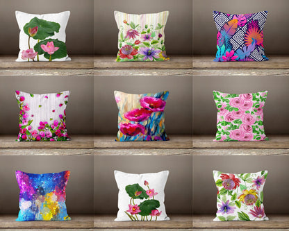 Colorful Exotic Decorative Flower Cushion Cover
