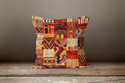 Ethnic Farmhouse Kilim Rug Pattern Printed Cushion Cover