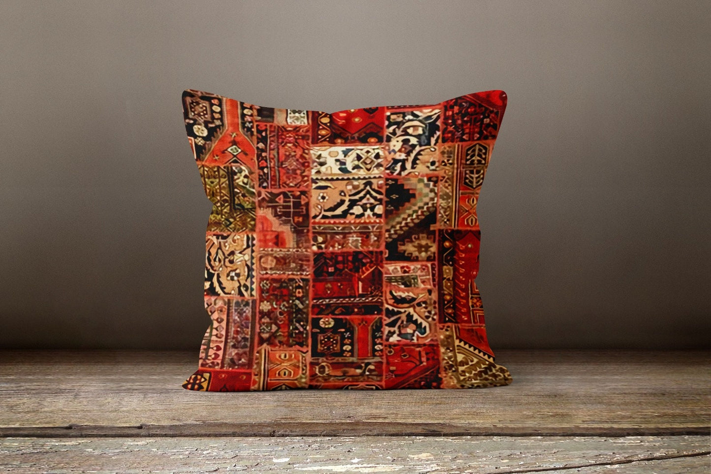 Ethnic Farmhouse Kilim Rug Pattern Printed Cushion Cover