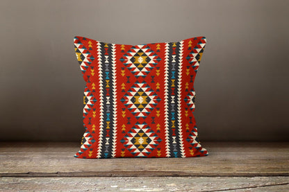Ethnic Farmhouse Kilim Rug Pattern Printed Cushion Cover