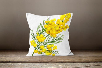Grey Yellow Floral Farmhouse Summer Trend Cushion Cover