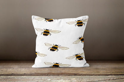 Yellow and Black Bee Throw Cushion Cover