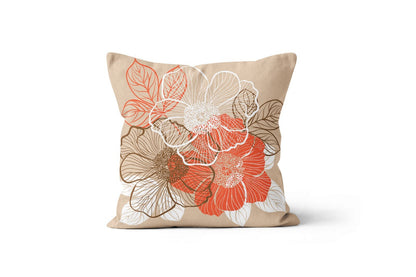 Marine Coastal Terracotta Coral Beach Cushion Cover