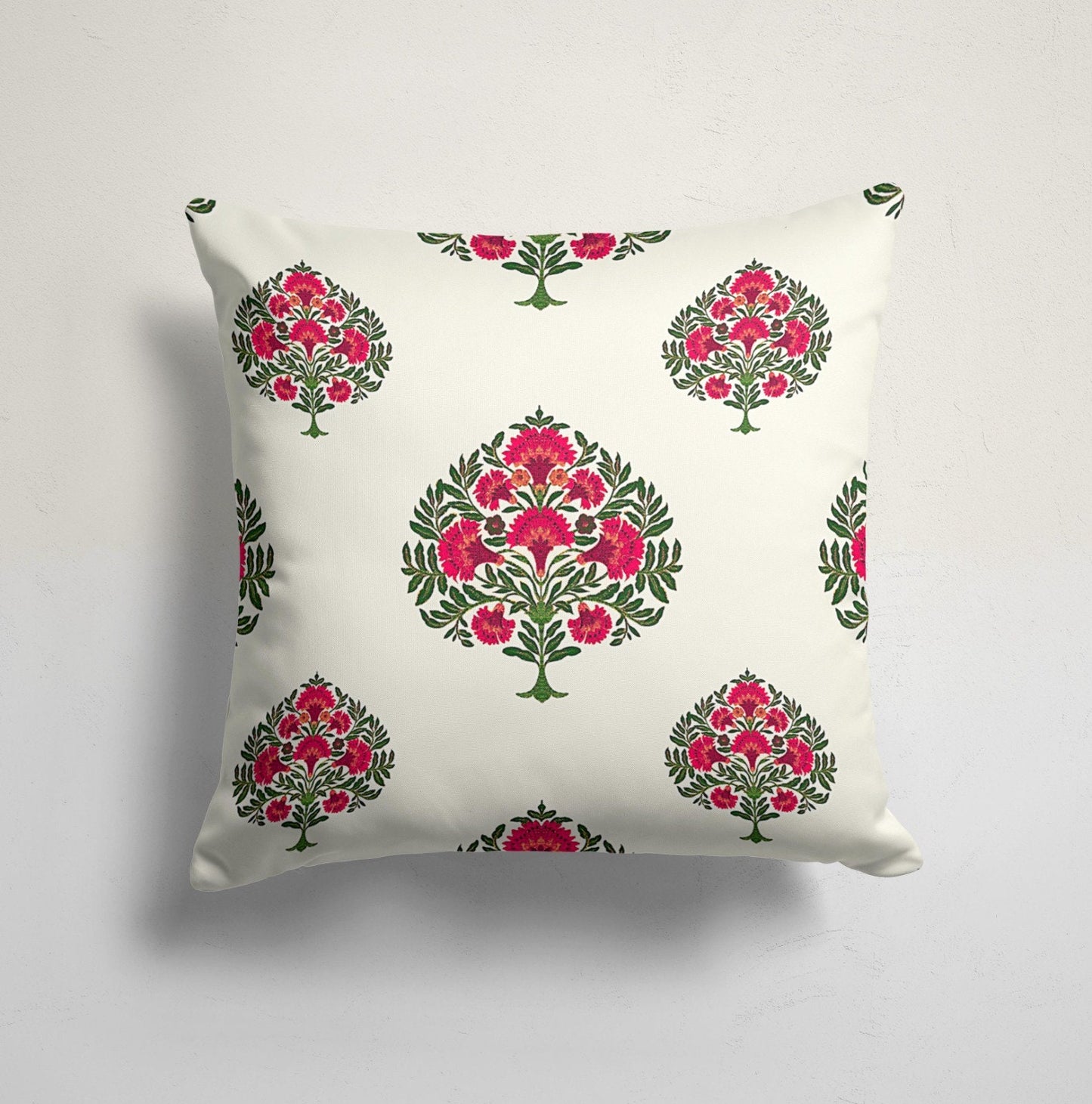 Pink Anthurium Leaves Cushion Cover, Red Tulips Floral Home Decor