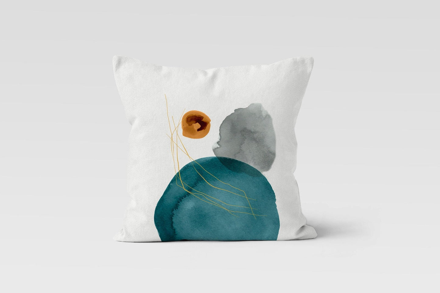 Abstract Mid Century Modern Turquoise Cushion Cover
