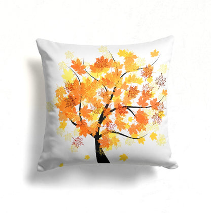 Autumn Tree Leaves Orange Yellow Brown Cushion Cover