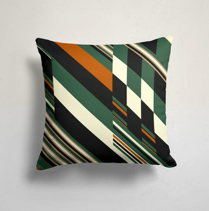 Green Stripe Modern Cushion Cover
