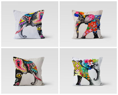 African Elephant Colorful Cushion Cover
