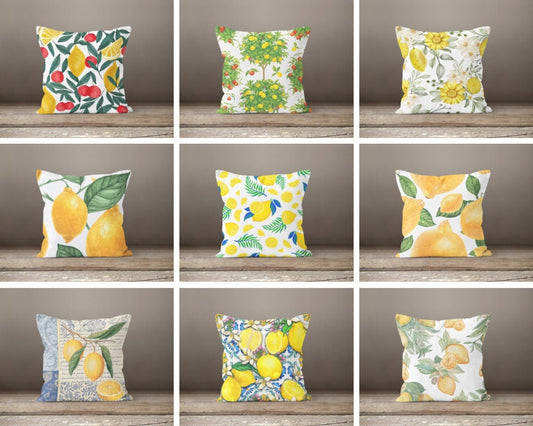 Lemon Citrus Lime Printed Cushion Cover