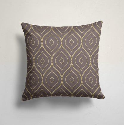Tribal Leopard Print Cushion Cover, Neutral Brown Geometric Design