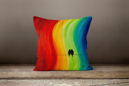 Multicolour Rainbow Abstract Geometric Cushion Cover