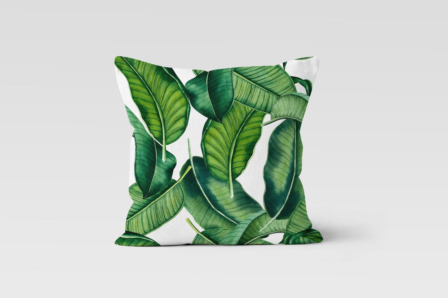 Green Monstera Farmhouse Flower Cushion Cover