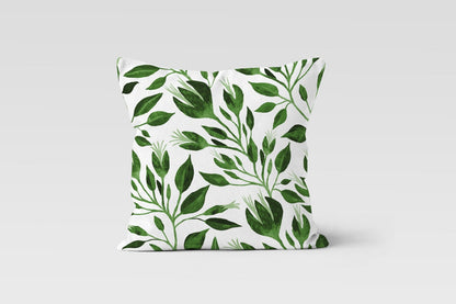 Green Monstera Farmhouse Flower Cushion Cover