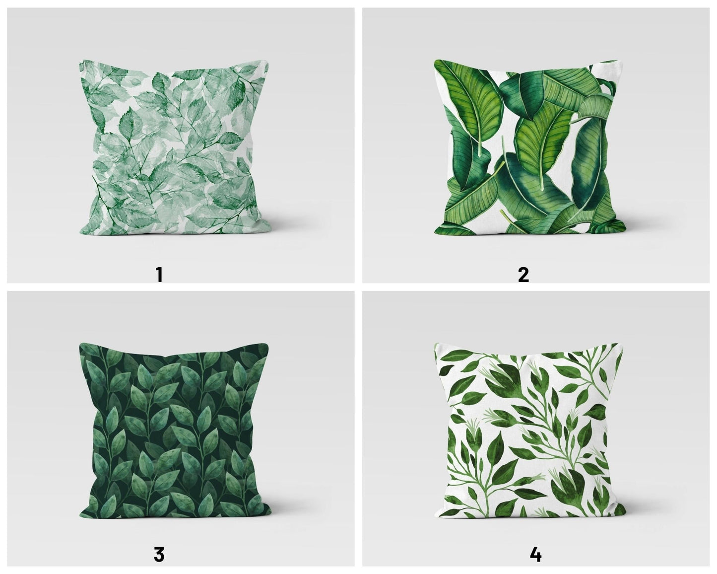 Green Monstera Farmhouse Flower Cushion Cover