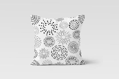 Abstract Zebra Botanical Cushion Cover, Geometric Brushstroke
