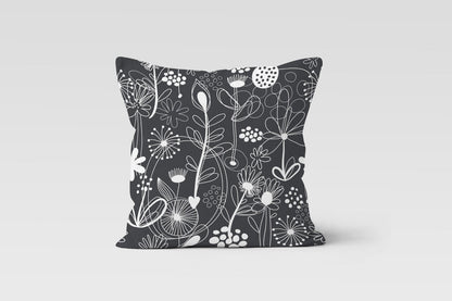 Abstract Zebra Botanical Cushion Cover, Geometric Brushstroke