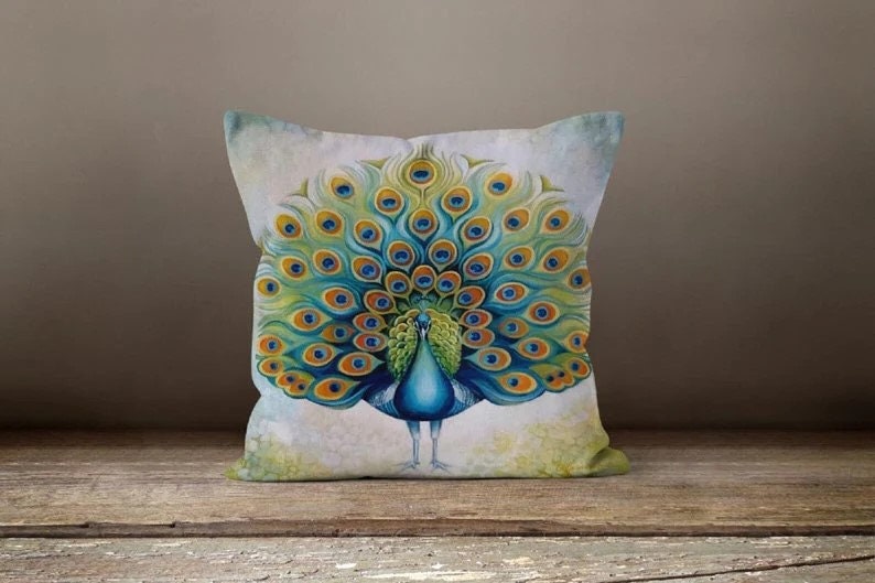 Exotic Bird Peacock Printed Cushion Cover
