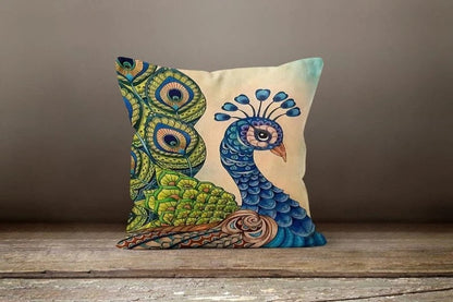 Exotic Bird Peacock Printed Cushion Cover