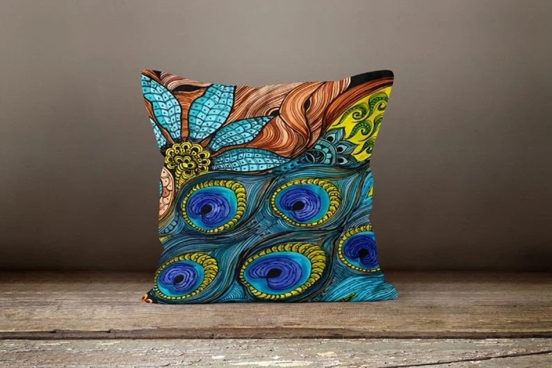 Exotic Bird Peacock Printed Cushion Cover