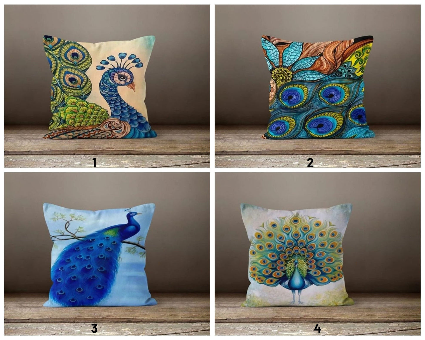 Exotic Bird Peacock Printed Cushion Cover