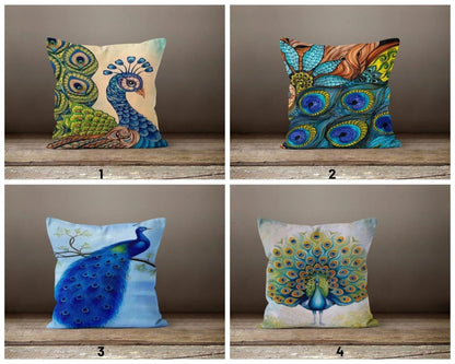 Exotic Bird Peacock Printed Cushion Cover