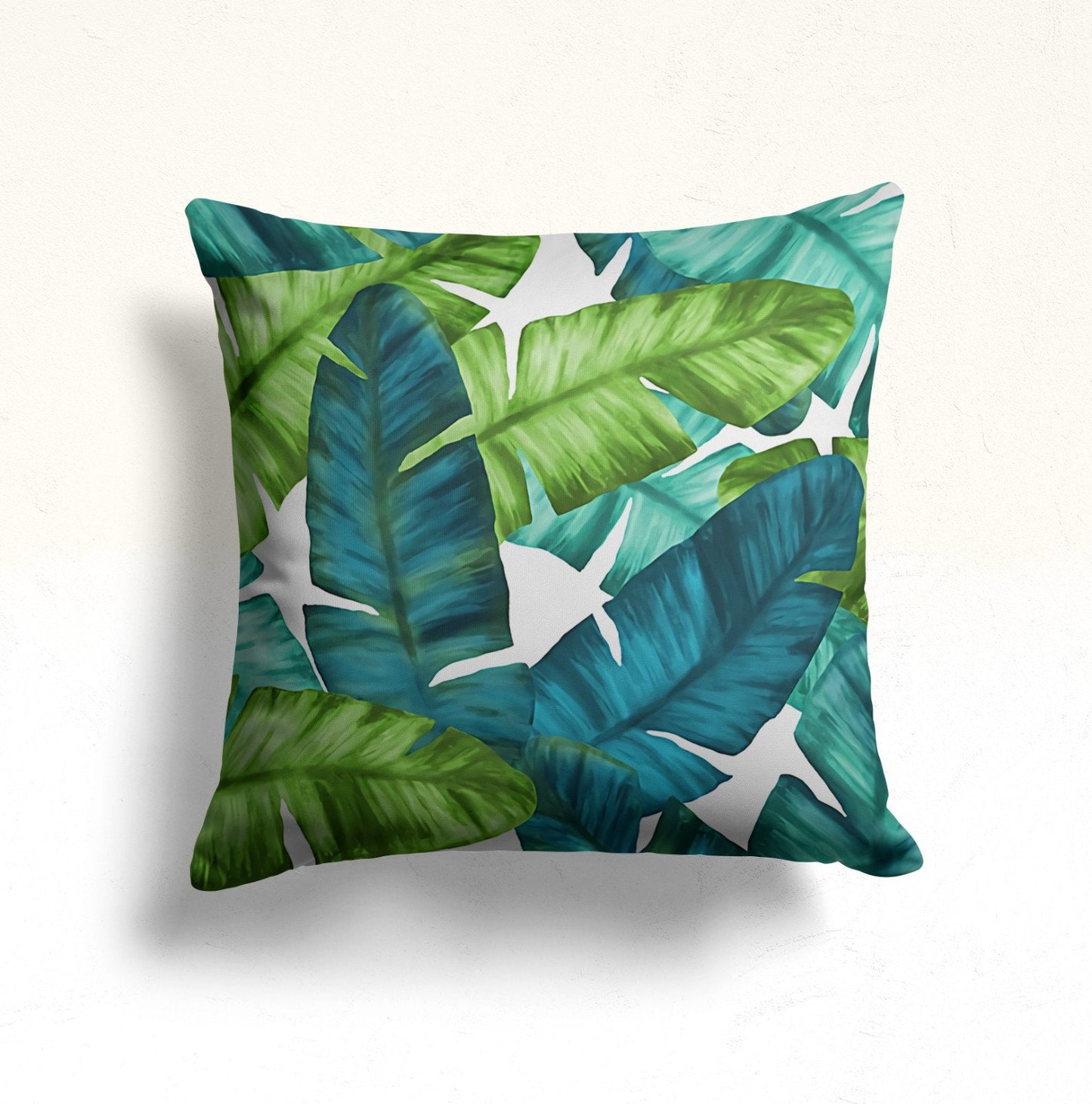 Green Plant Monstera Palm Leaf Cushion Cover