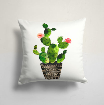 Botanical Floral Green Cactus Cushion Cover