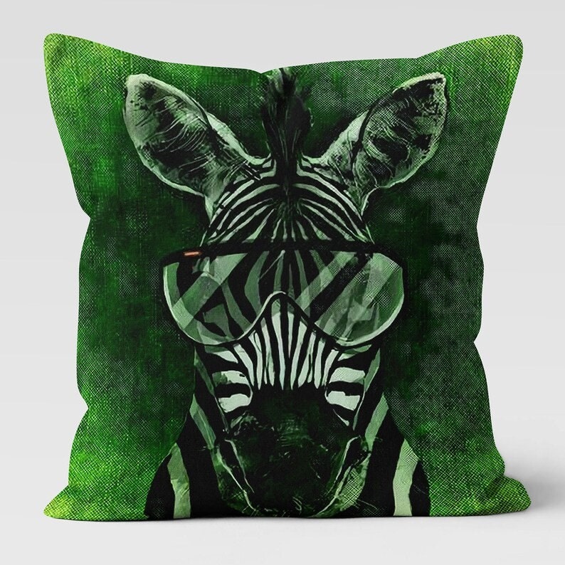 Rainbow Zebra Printed Cushion Cover Animal Farmhouse Decor
