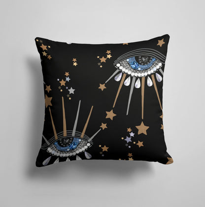 Blue Black Evil Eye Good Luck Cushion Cover