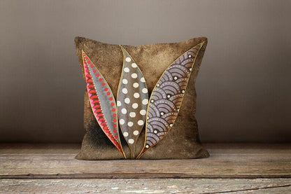 Beige Floral Decorative Cushion Cover