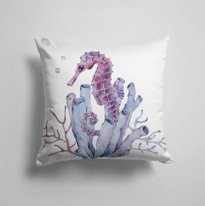 Oyster Seahorse Seashell Nautical Beach House Cushion Cover