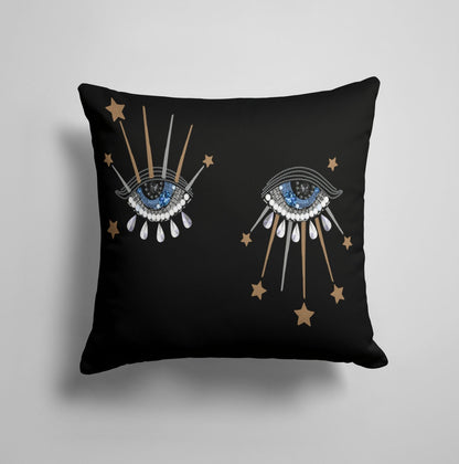 Blue Black Evil Eye Good Luck Cushion Cover