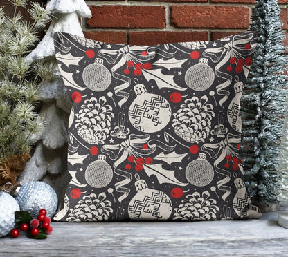 Colorful Nordic Snowflake Pattern Cushion Cover, Retro Christmas