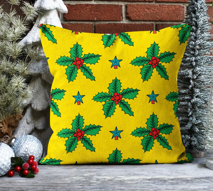 Colorful Nordic Snowflake Pattern Cushion Cover, Retro Christmas