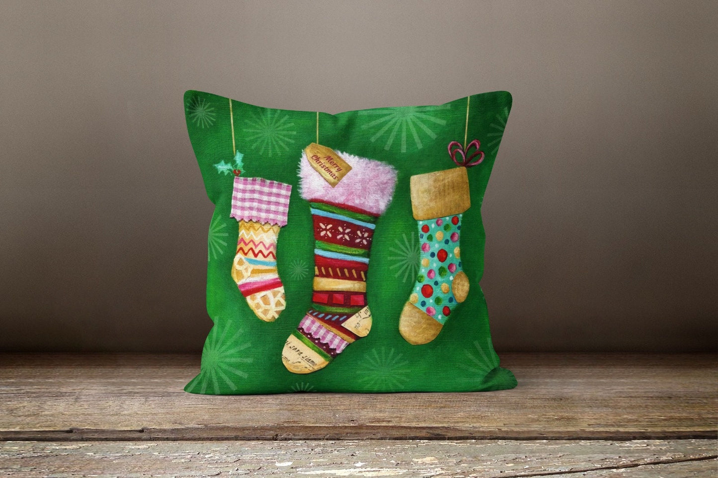 Green Winter, Noel Cushion Cover, New Year's decoration