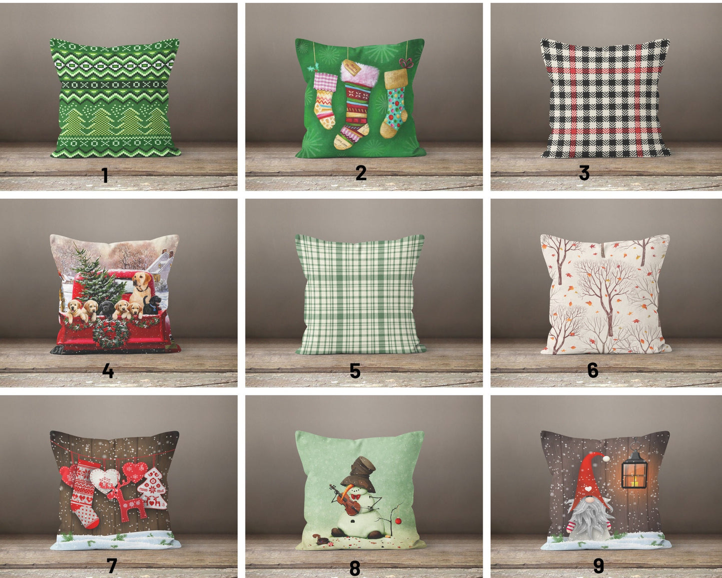 Green Winter, Noel Cushion Cover, New Year's decoration