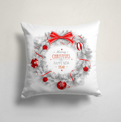 Christmas Cushion Cover with Snowman Reindeer Holly Noel