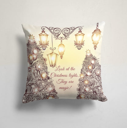Green Snowflake Deer Pattern Christmas Cushion Cover
