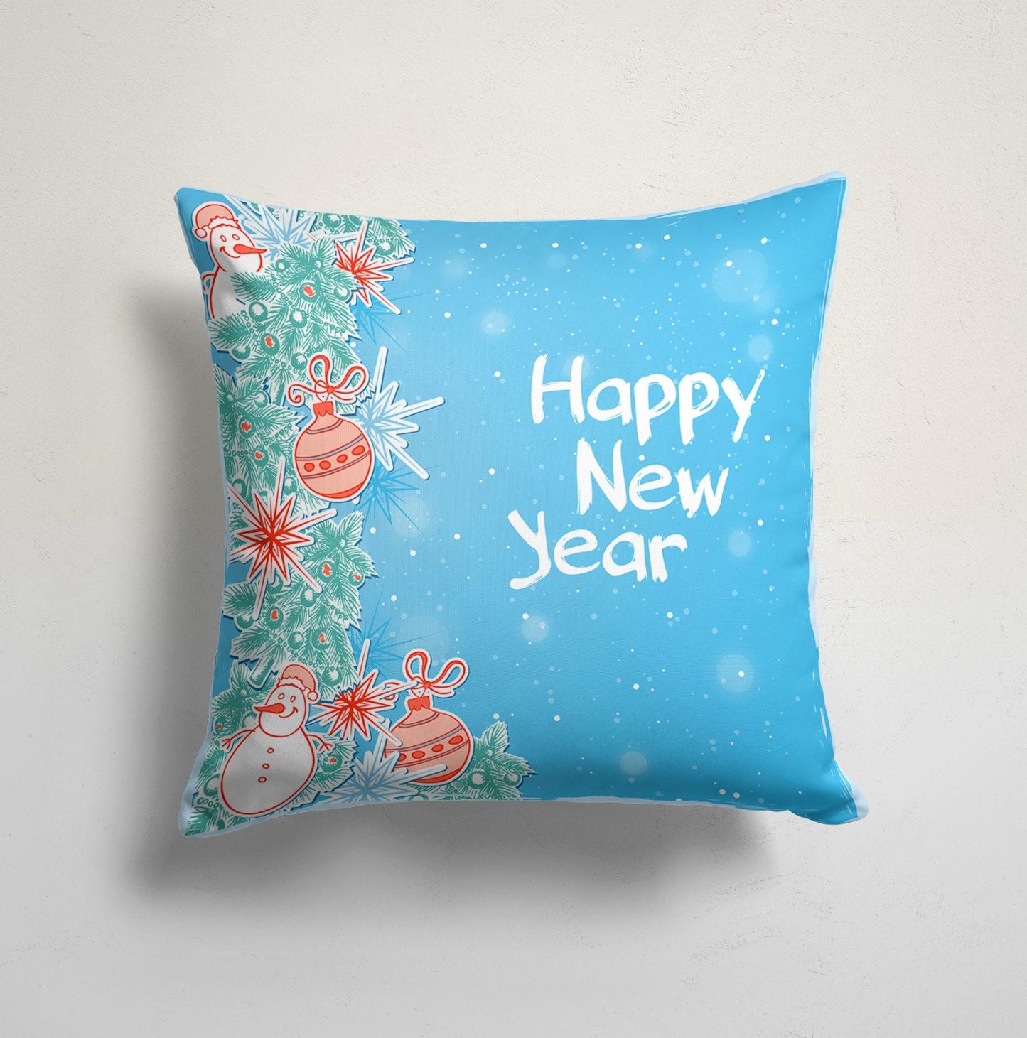 Christmas Snowman Xmas Tree Happy New Year Cushion Cover
