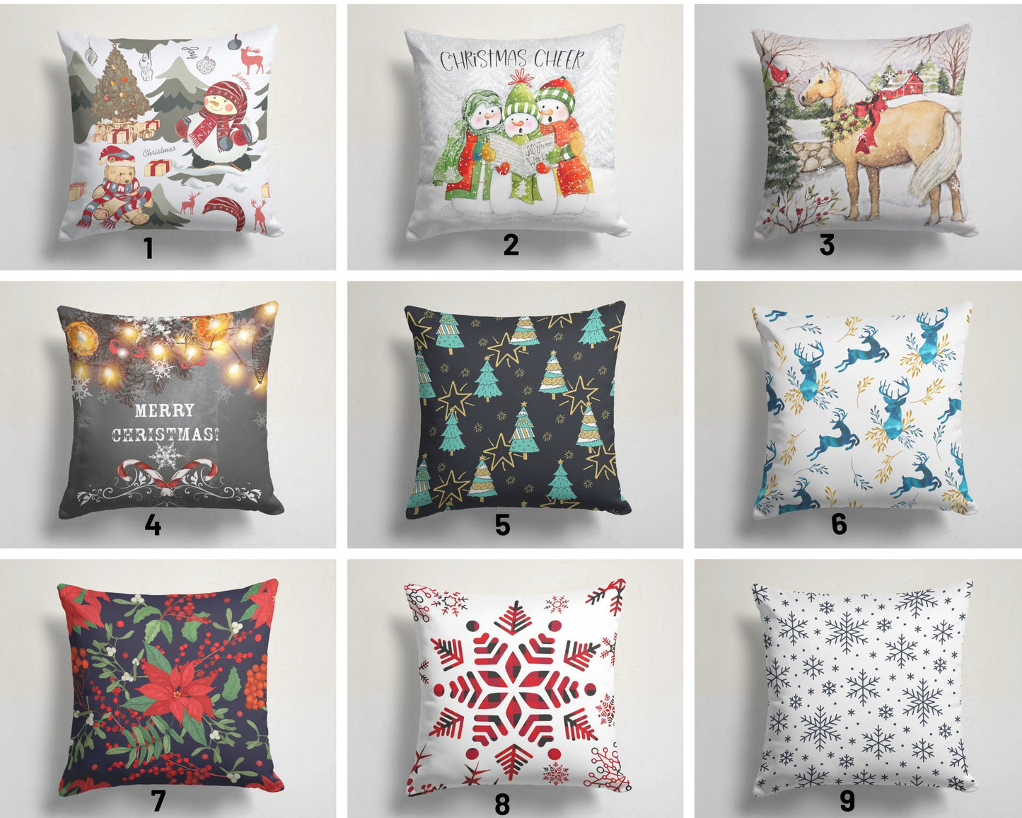 Merry Christmas Lights Cushion Cover, Christmas Cheer for Your Home
