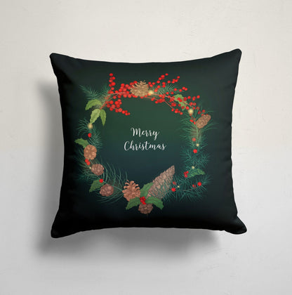 Christmas Tree Snowman Pattern Festive Holiday Cushion Cover