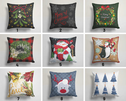 Snowman Christmas Festive Holiday Cushion Cover