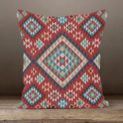 Boho Aztec Tribal Pattern Cushion Cover, Southwestern Decor
