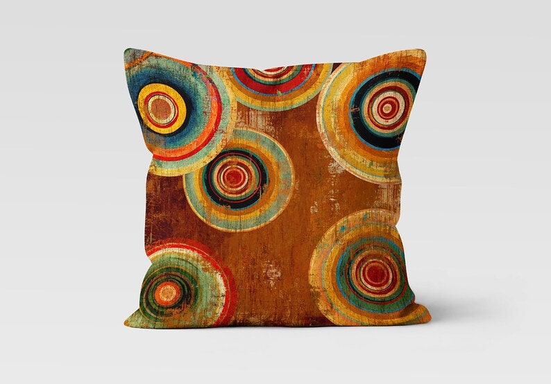 Abstract Geometric Cushion Cover Brown Grey Throw Cushioncase