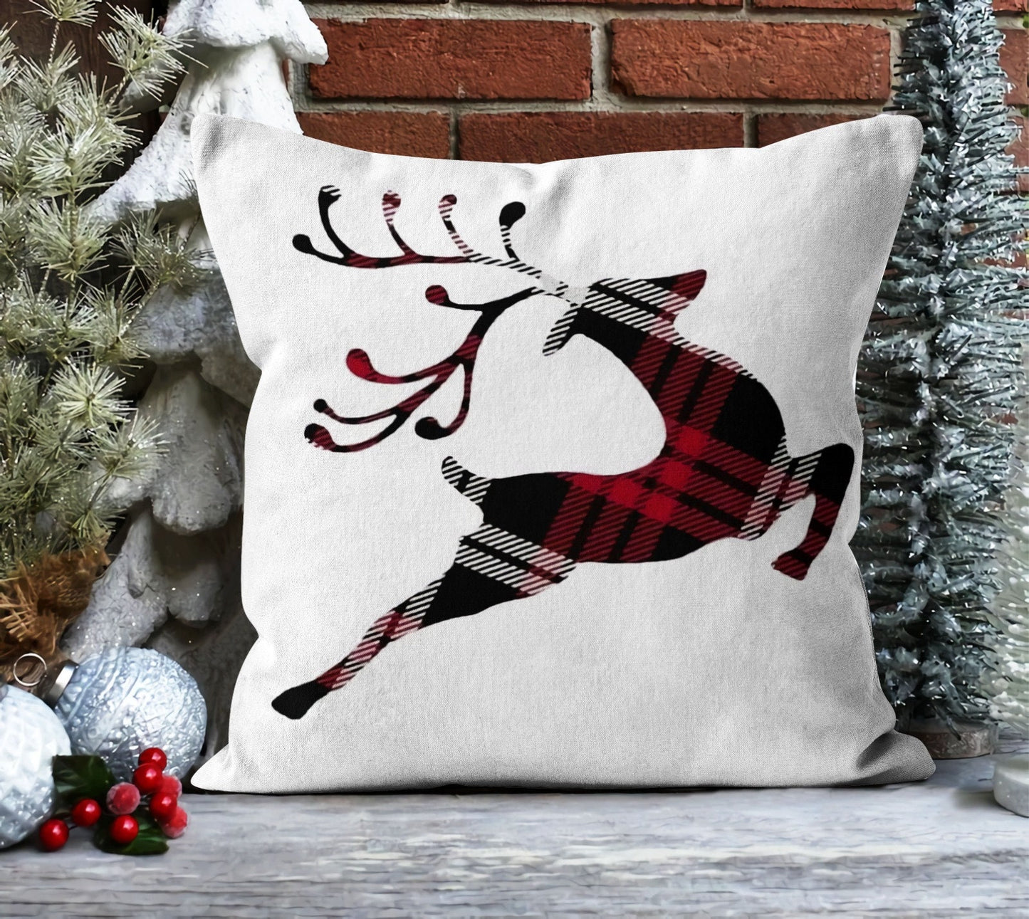 Festive Winter Pattern Christmas Deer Cushion Covers
