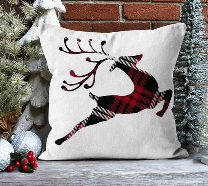 Festive Winter Pattern Christmas Deer Cushion Covers