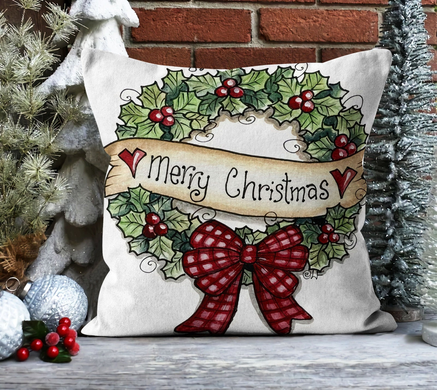 Festive Winter Pattern Christmas Deer Cushion Covers