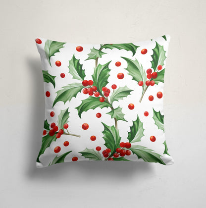 Merry Christmas Floral Festive Holiday Cushion Cover