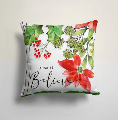 Flower Wreath Christmas Bell Cushion Cover