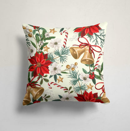 Flower Wreath Christmas Bell Cushion Cover